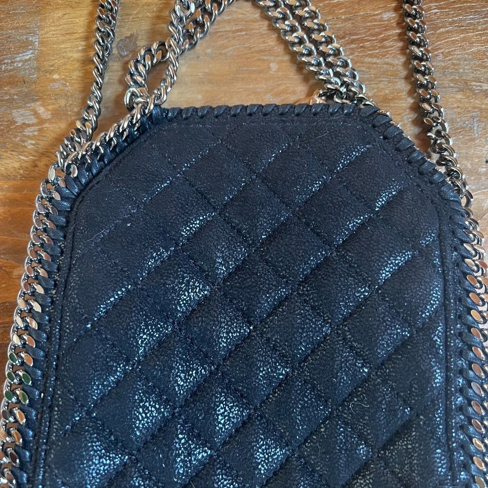 STELLA MCCARTNEY Tiny Falabella Quilted Bag - Black